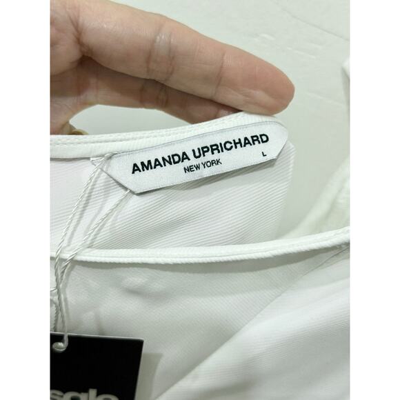 Amanda Uprichard Halterneck Open Back Midi Dress White Women's Size Large - Picture 3 of 4